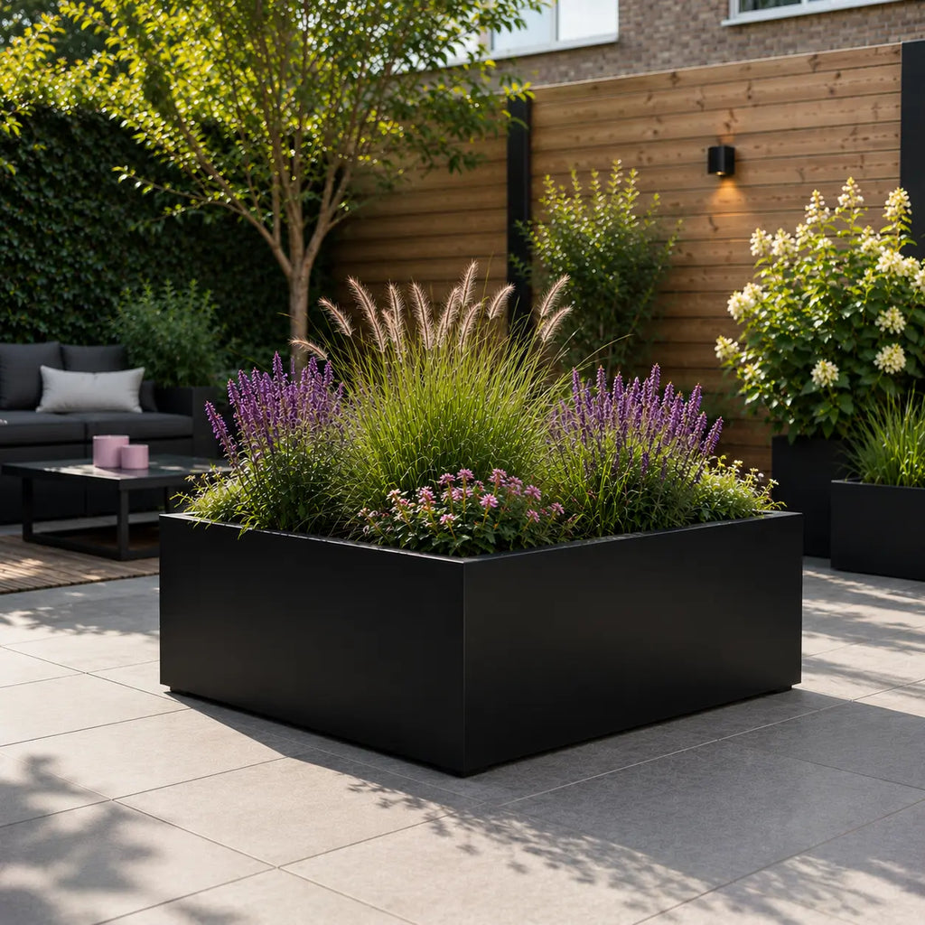 Gecoat stalen plantenbak 100x100x50