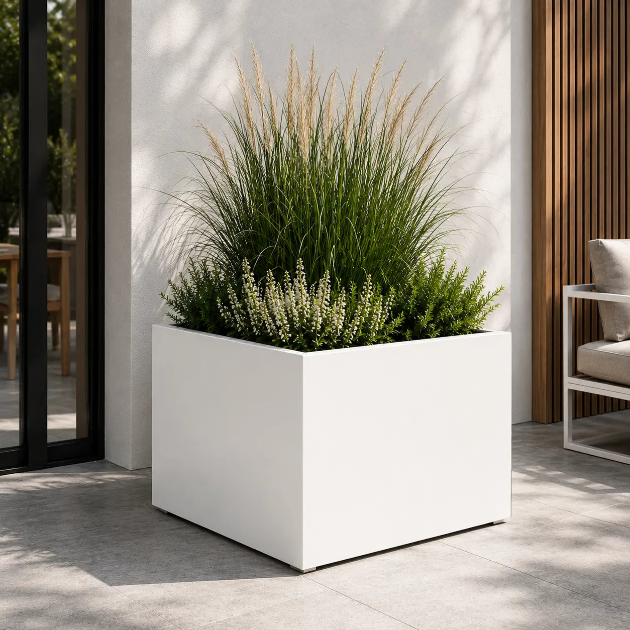 Gecoat stalen plantenbak 100x100x60