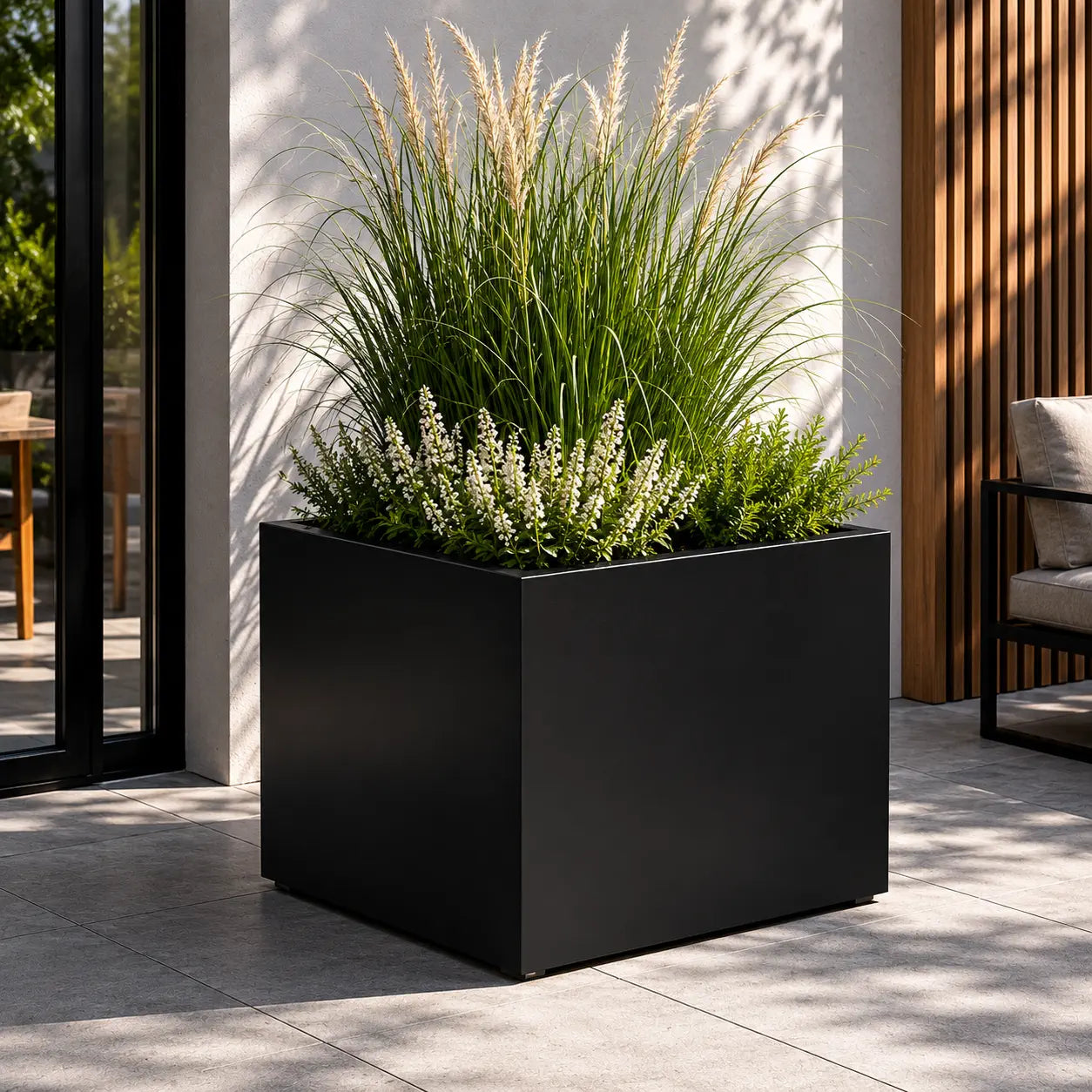Gecoat stalen plantenbak 100x100x60