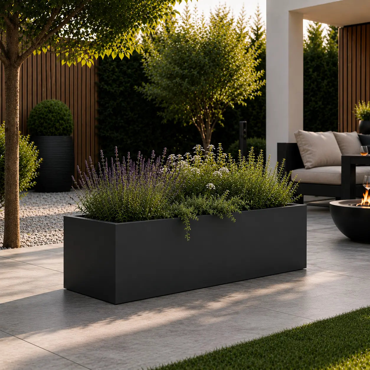 Gecoat stalen plantenbak 100x40x40