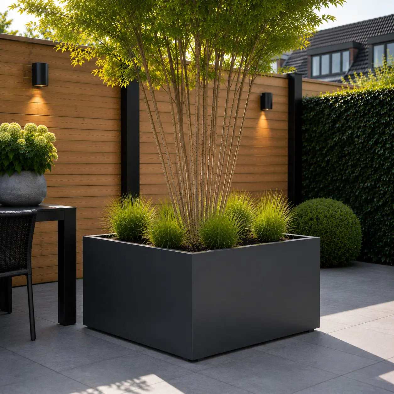 Gecoat stalen plantenbak 120x120x60