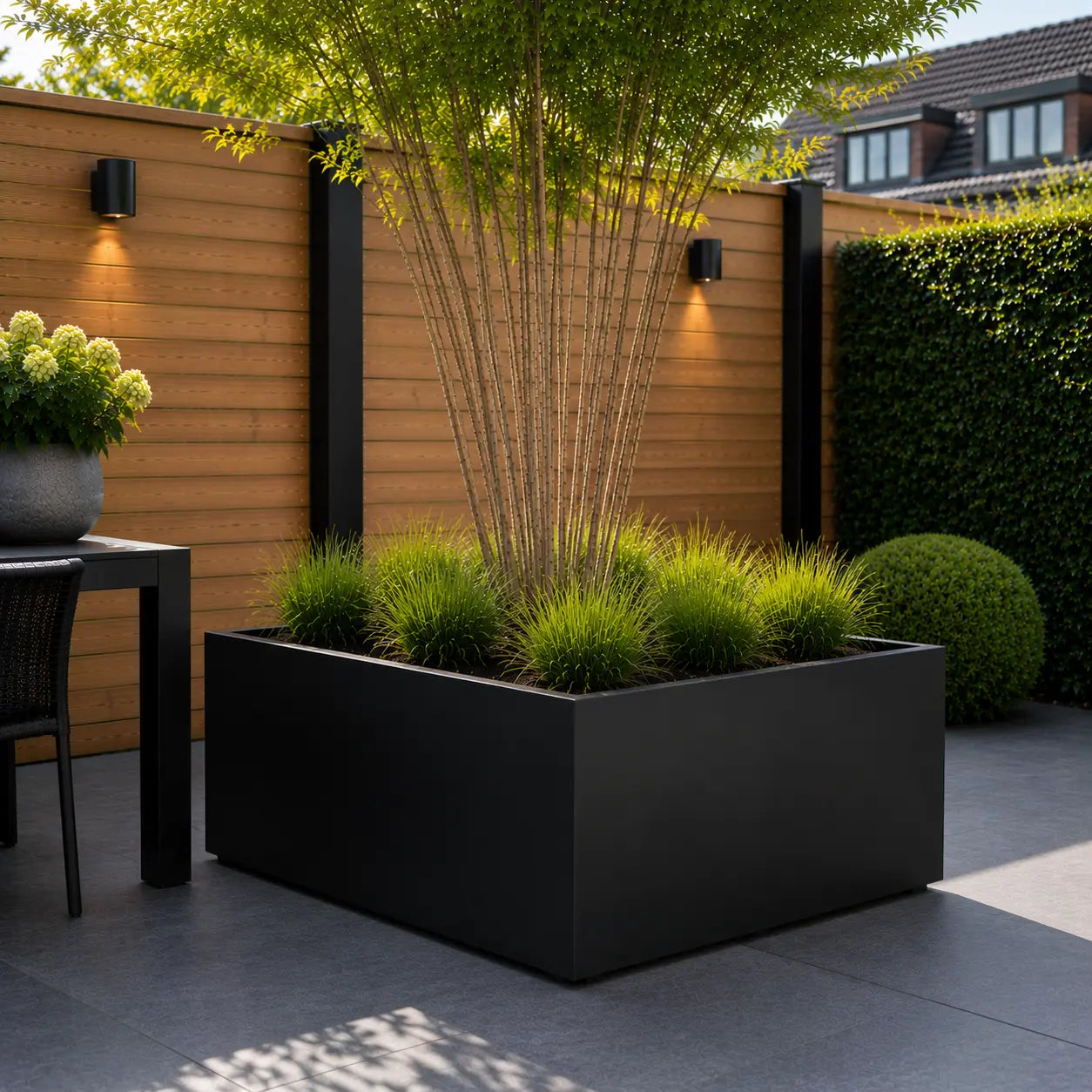 Gecoat stalen plantenbak 120x120x60