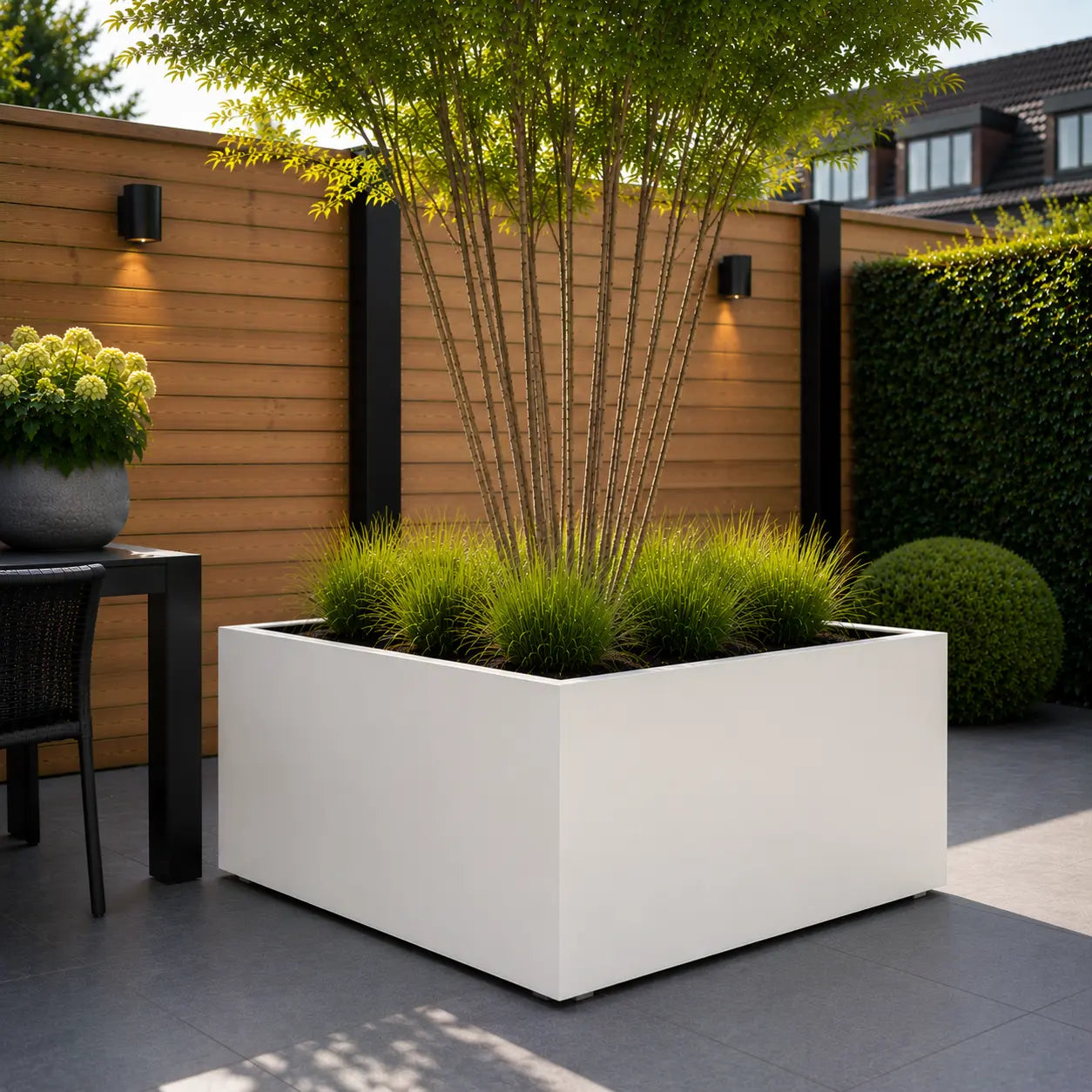 Gecoat stalen plantenbak 120x120x60
