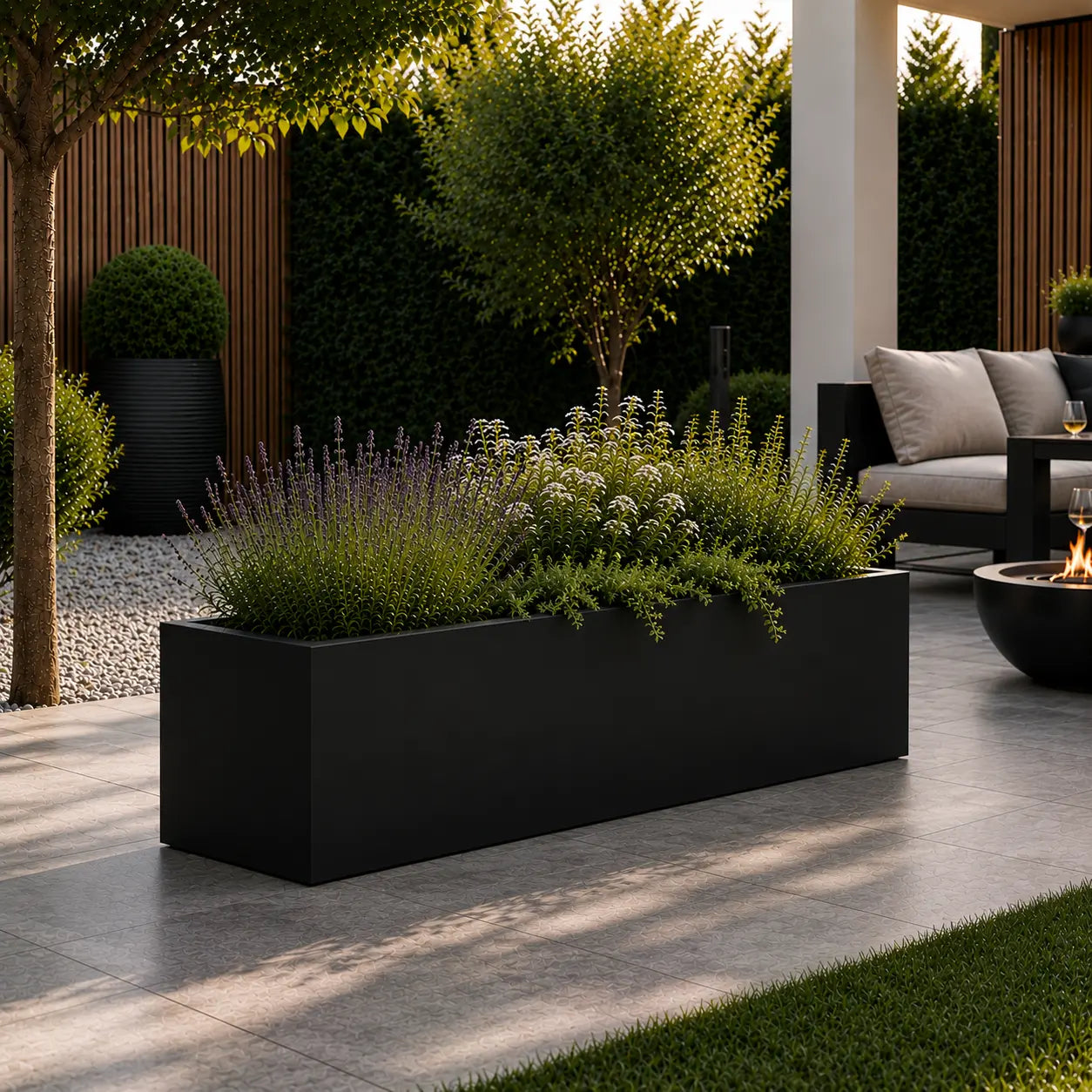 Gecoat stalen plantenbak 120x40x40