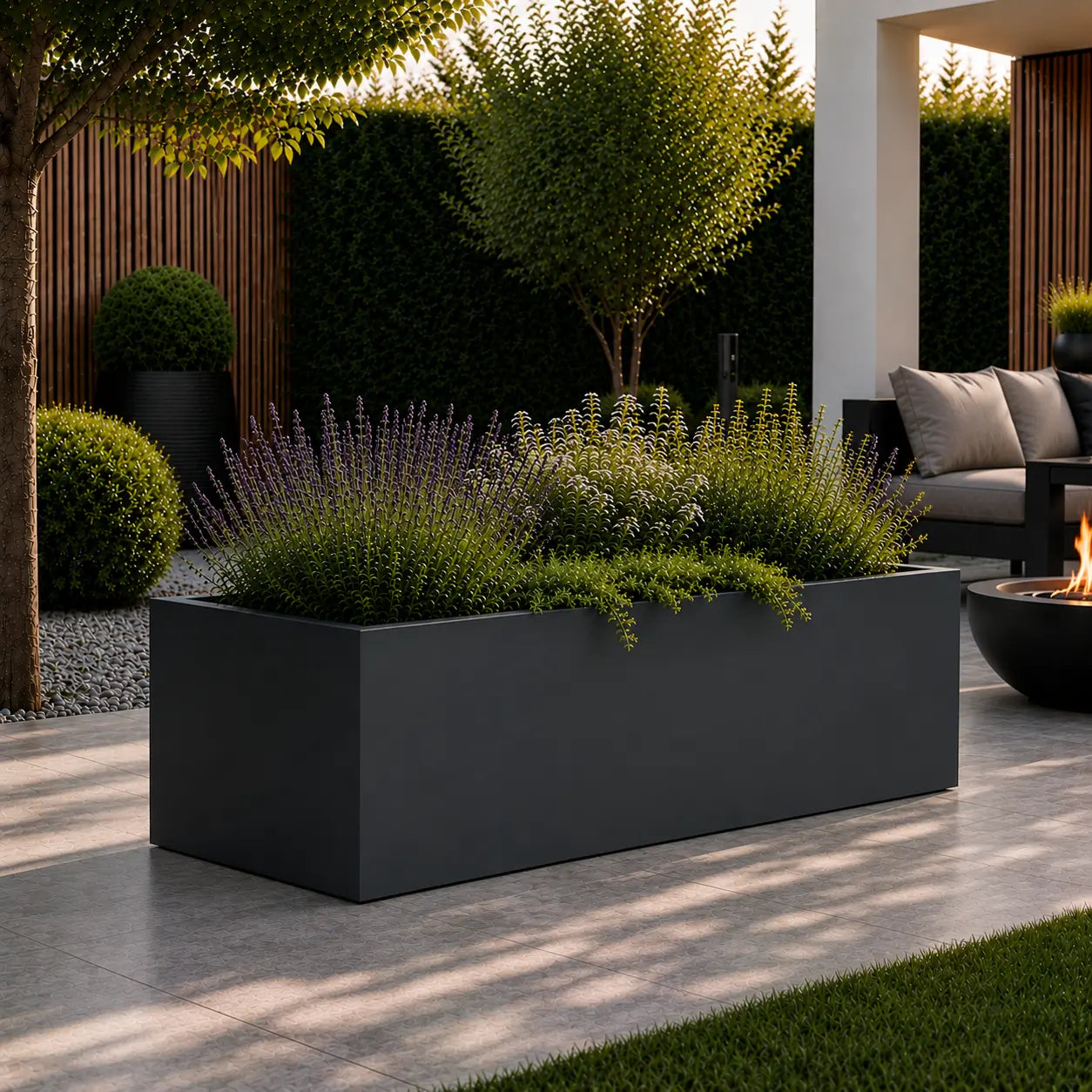 Gecoat stalen plantenbak 120x50x50