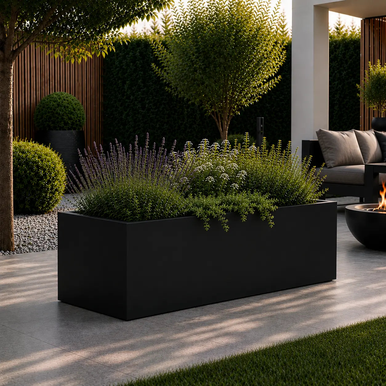 Gecoat stalen plantenbak 120x50x50
