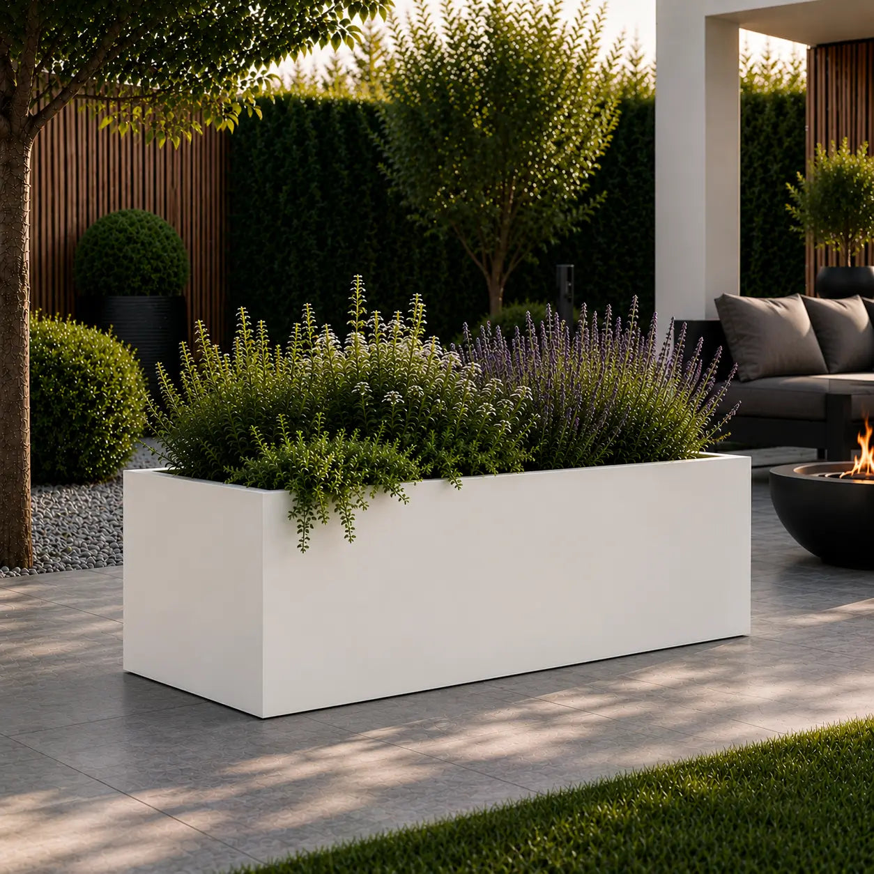 Gecoat stalen plantenbak 120x50x50