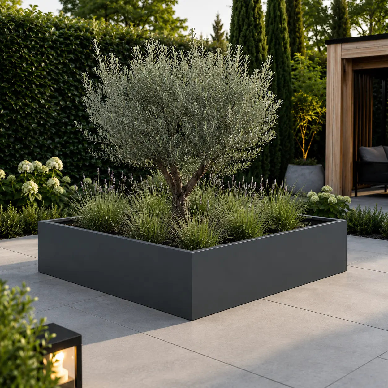 Gecoat stalen plantenbak 150x150x40