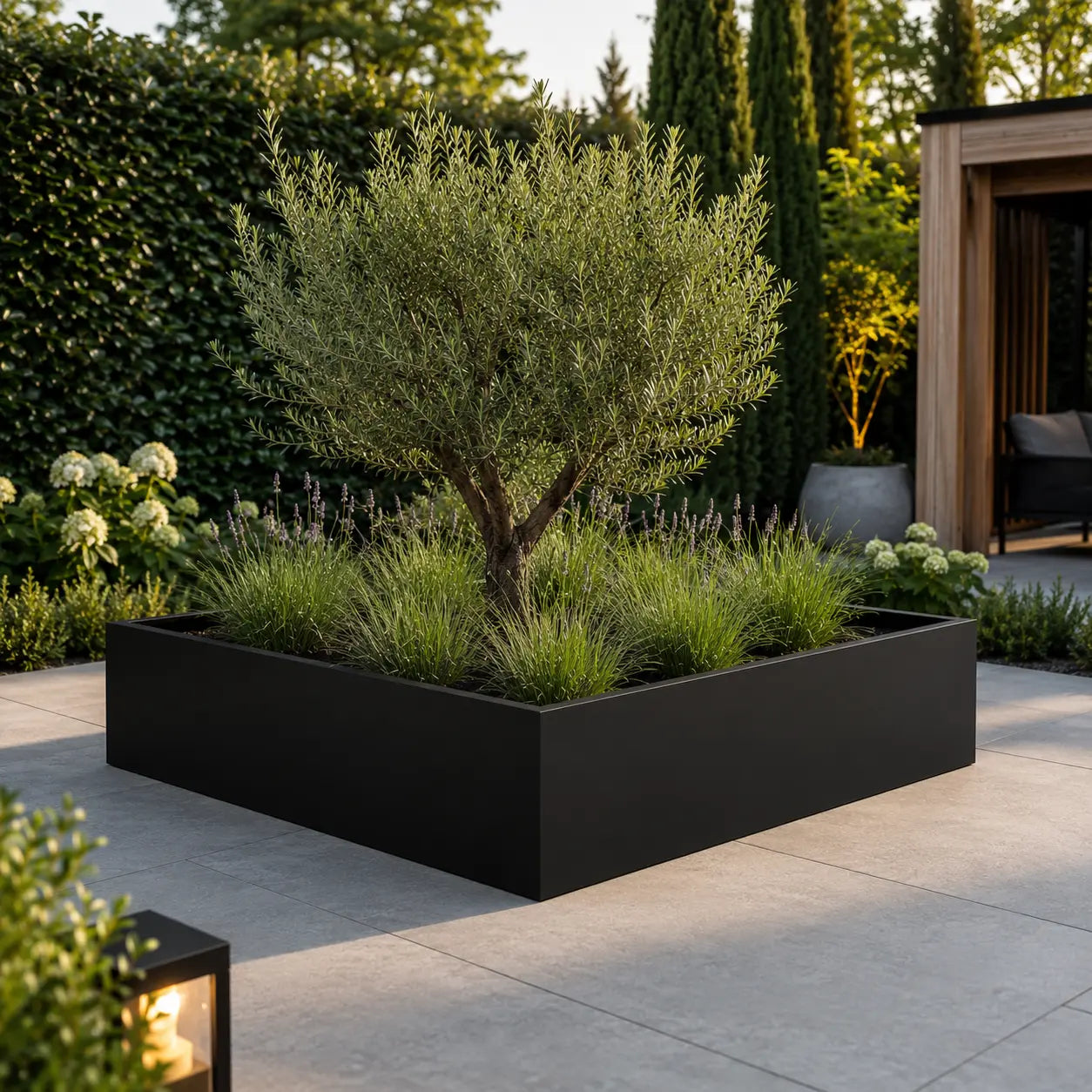 Gecoat stalen plantenbak 150x150x40