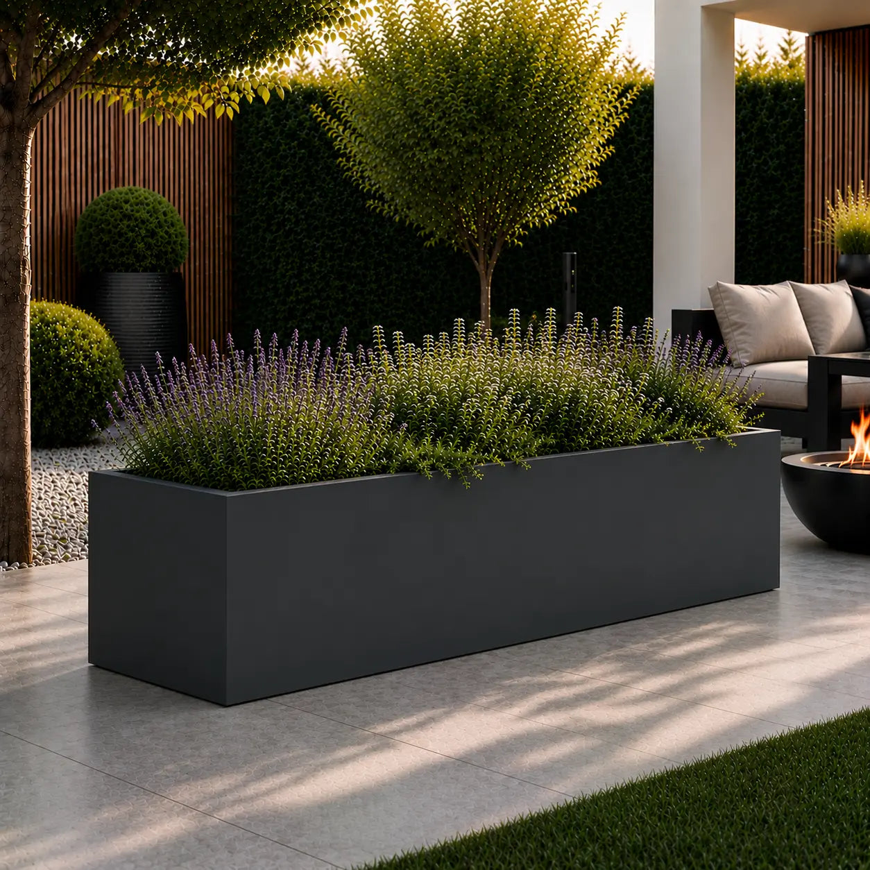 Gecoat stalen plantenbak 150x50x50