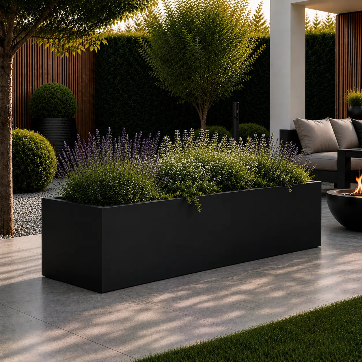 Gecoat stalen plantenbak 150x50x50