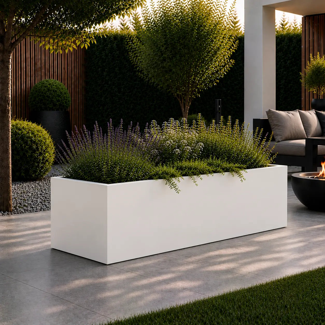 Gecoat stalen plantenbak 150x50x50