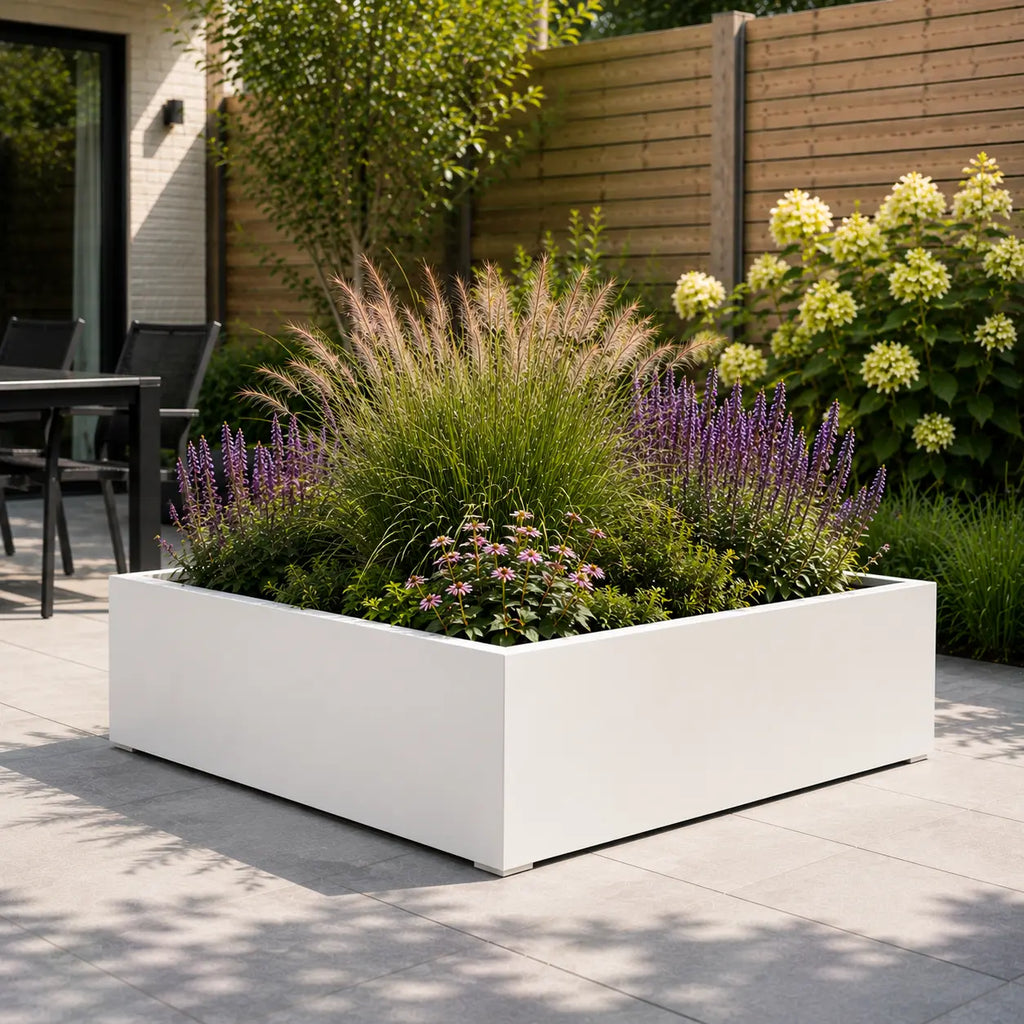 Gecoat stalen plantenbak 150x150x50
