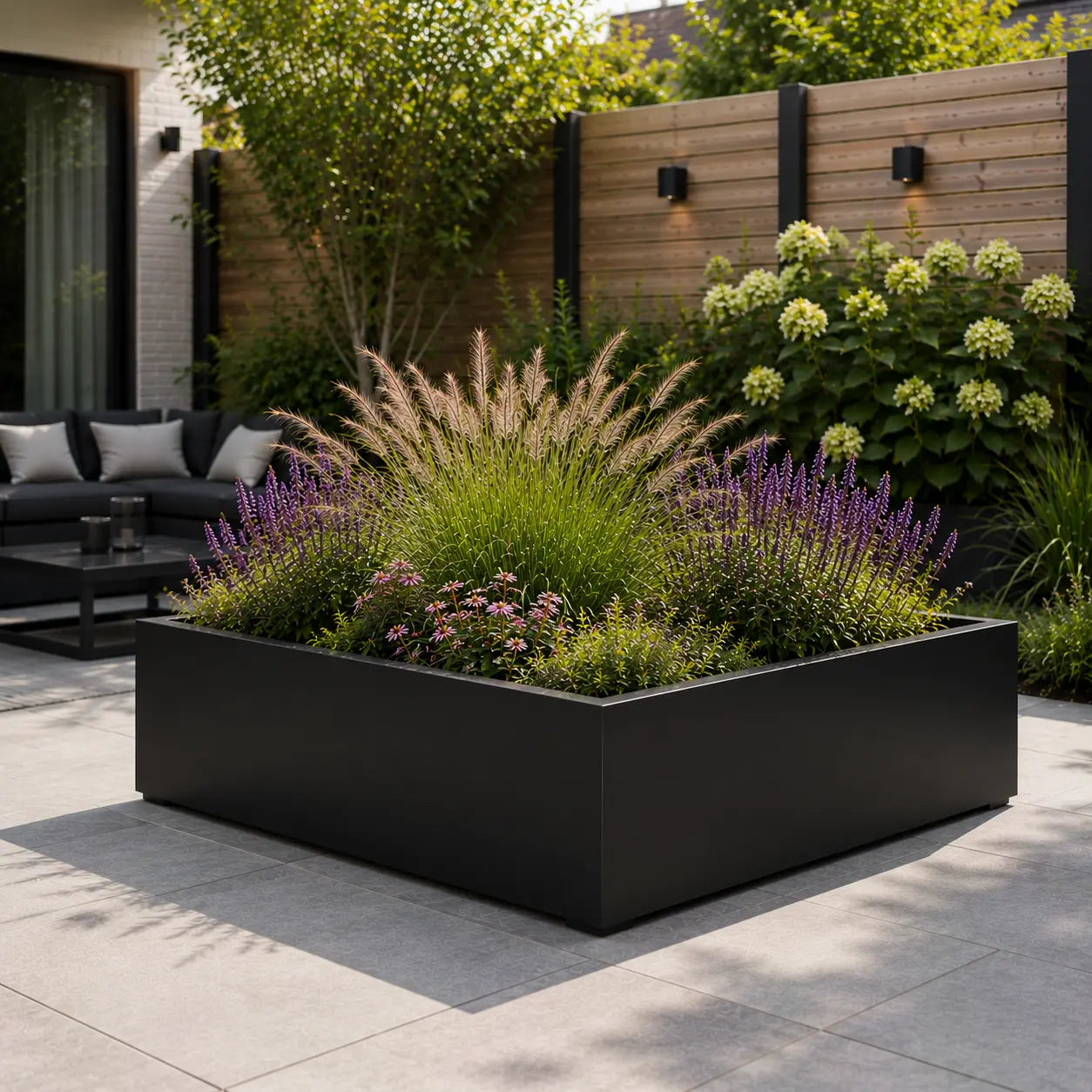 Gecoat stalen plantenbak 150x150x50