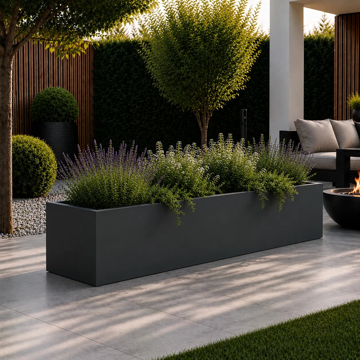 Gecoat stalen plantenbak 150x40x40