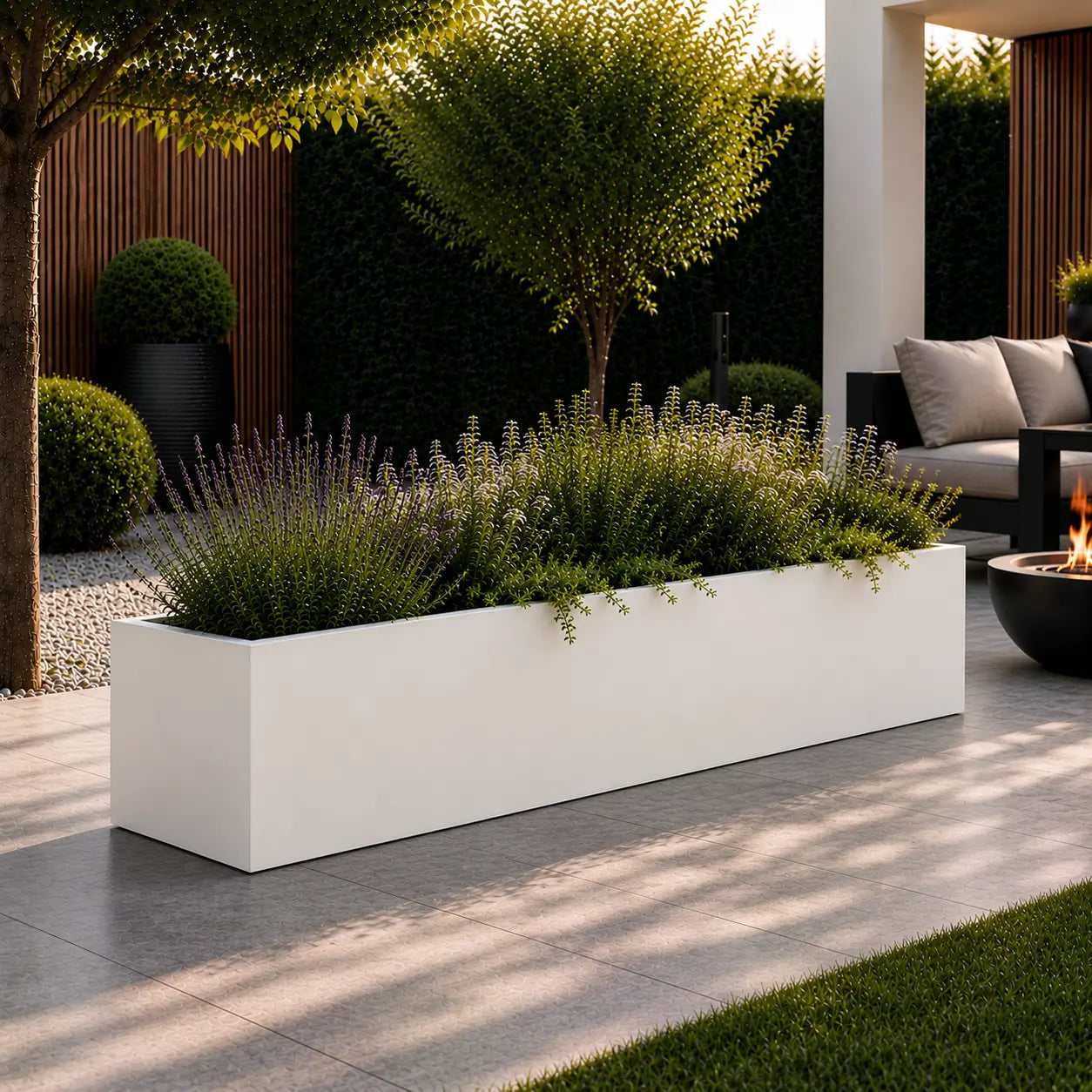 Gecoat stalen plantenbak 150x40x40