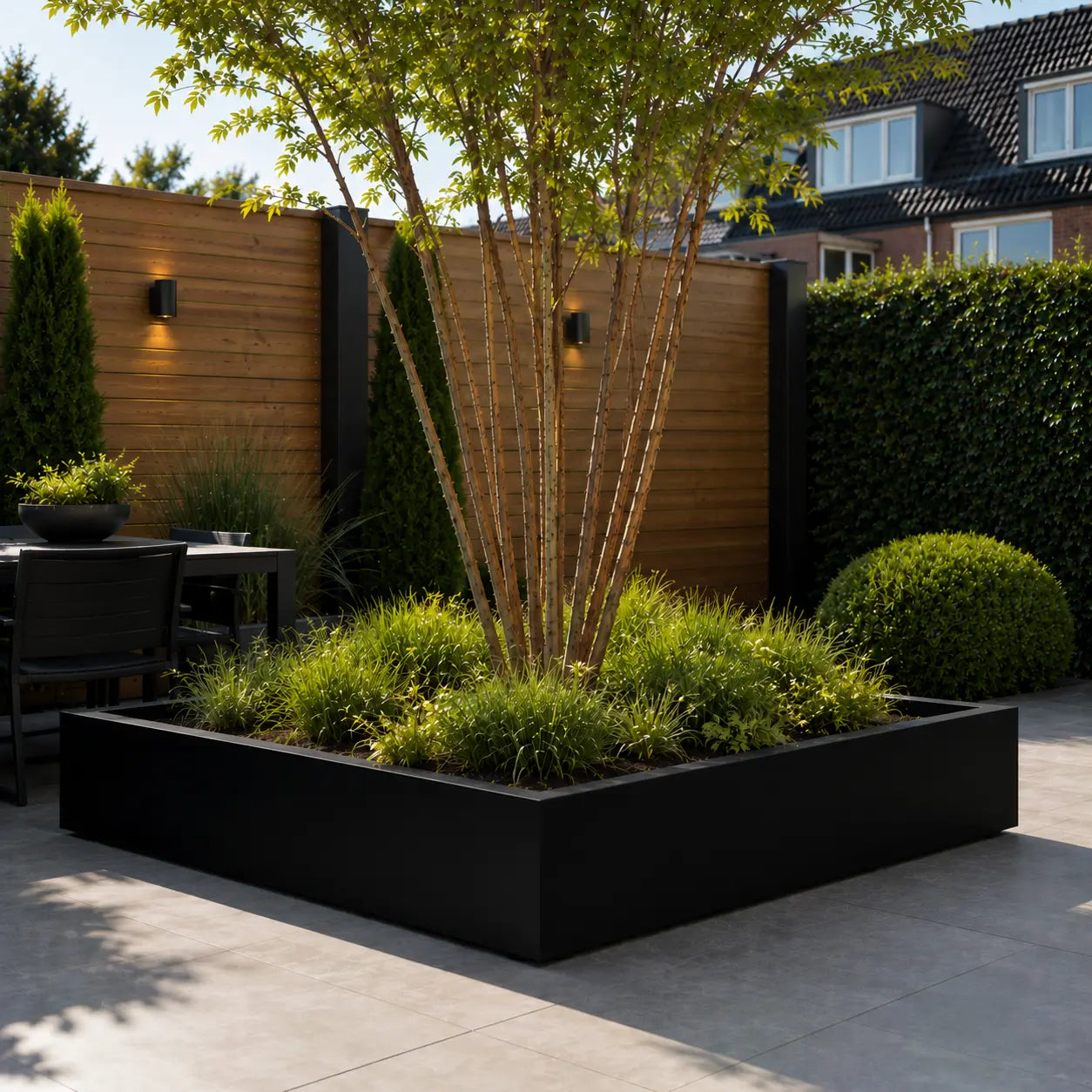 Gecoat stalen plantenbak 180x180x40