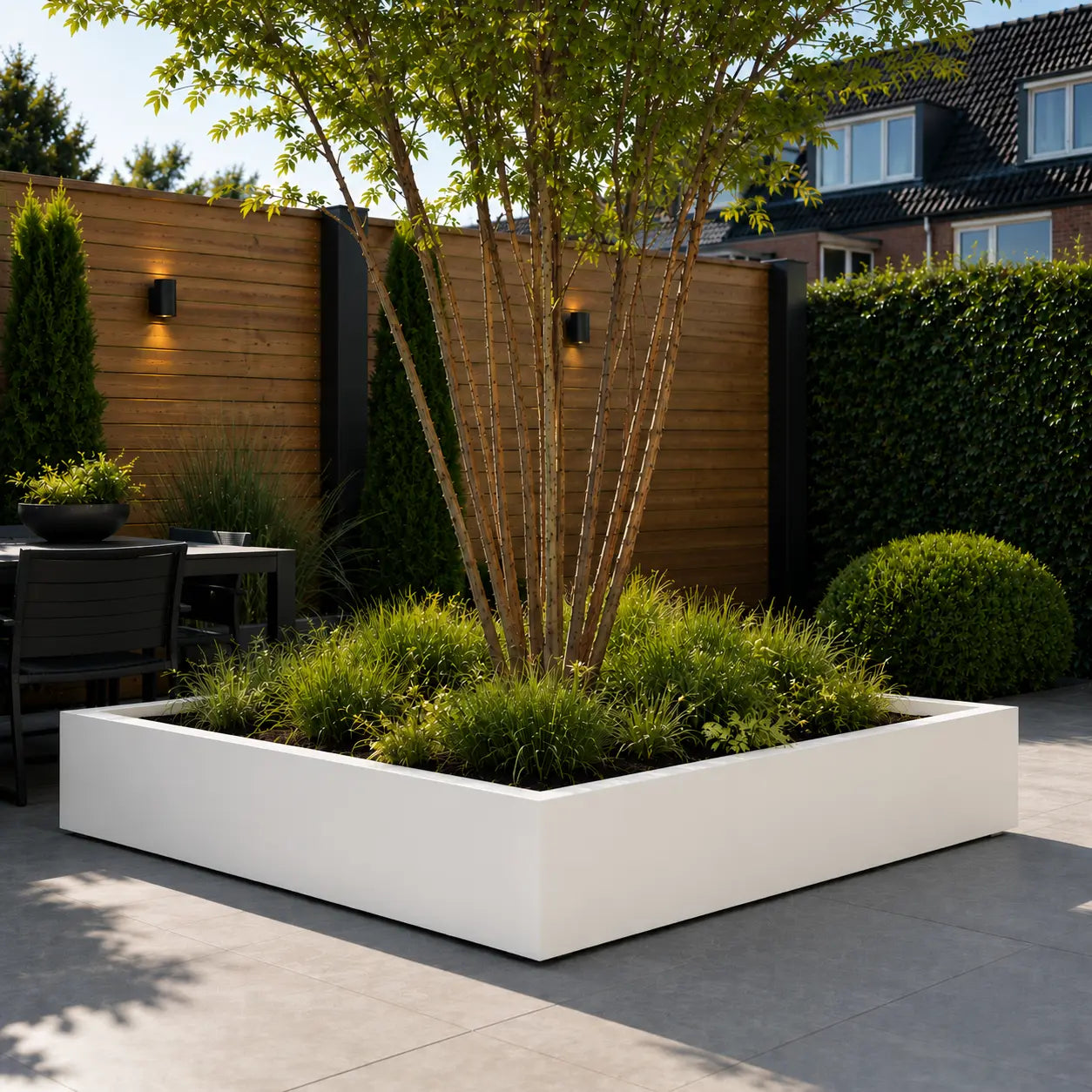 Gecoat stalen plantenbak 180x180x40