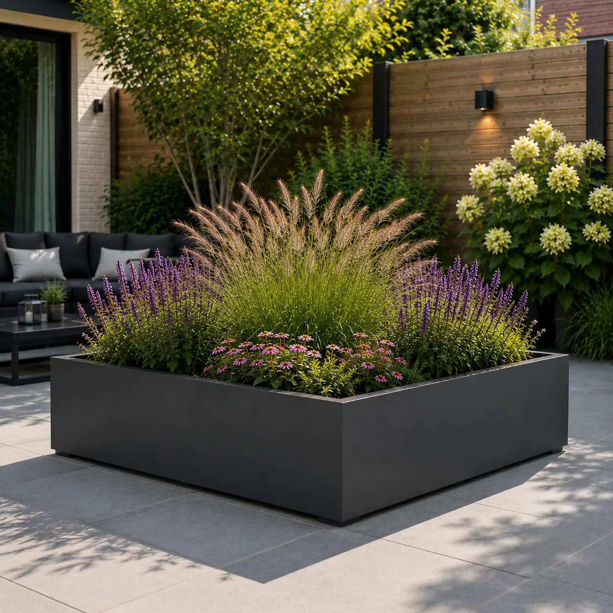 Gecoat stalen plantenbak 180x180x50