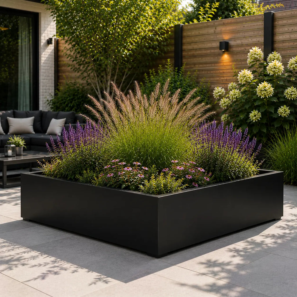 Gecoat stalen plantenbak 180x180x50
