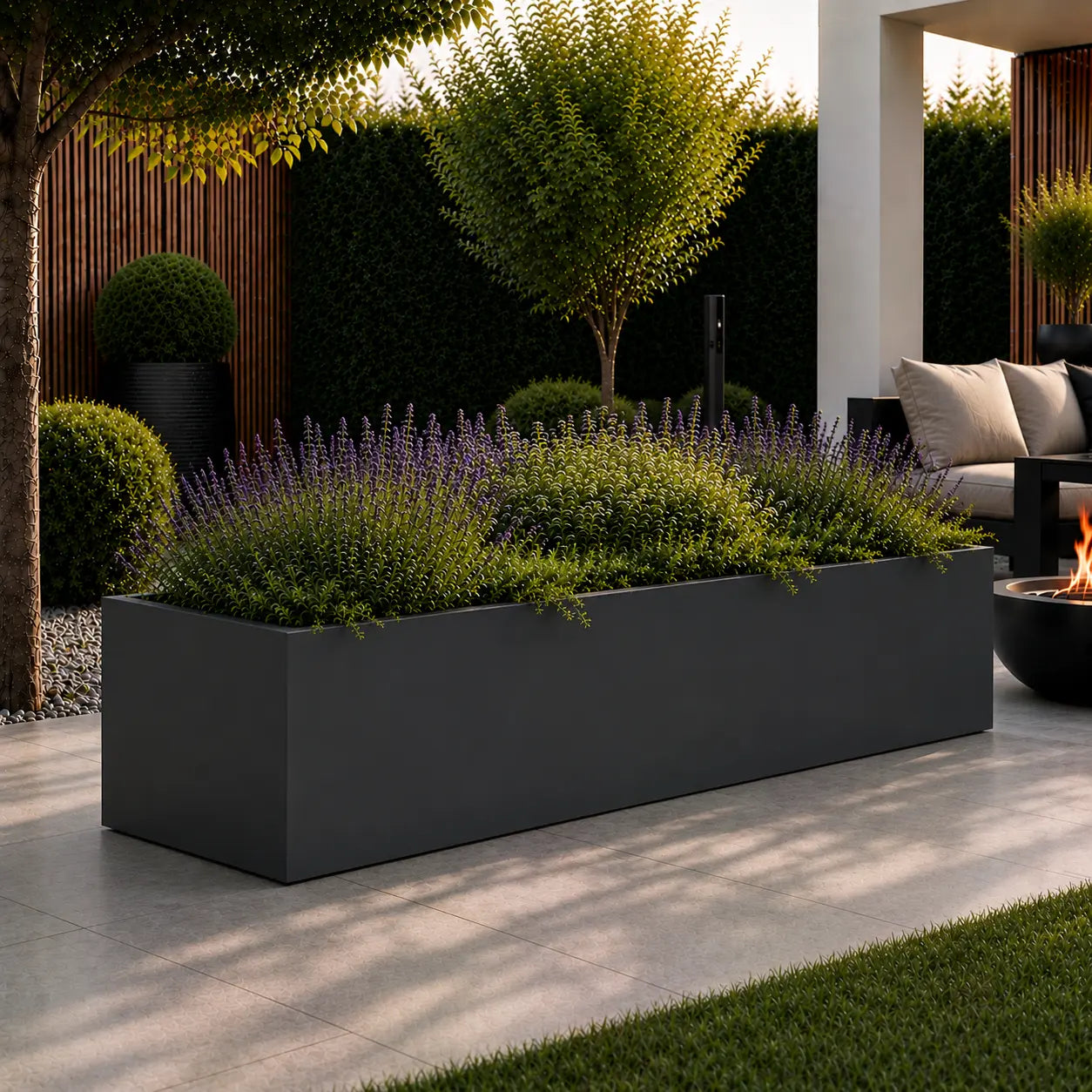 Gecoat stalen plantenbak 180x50x50