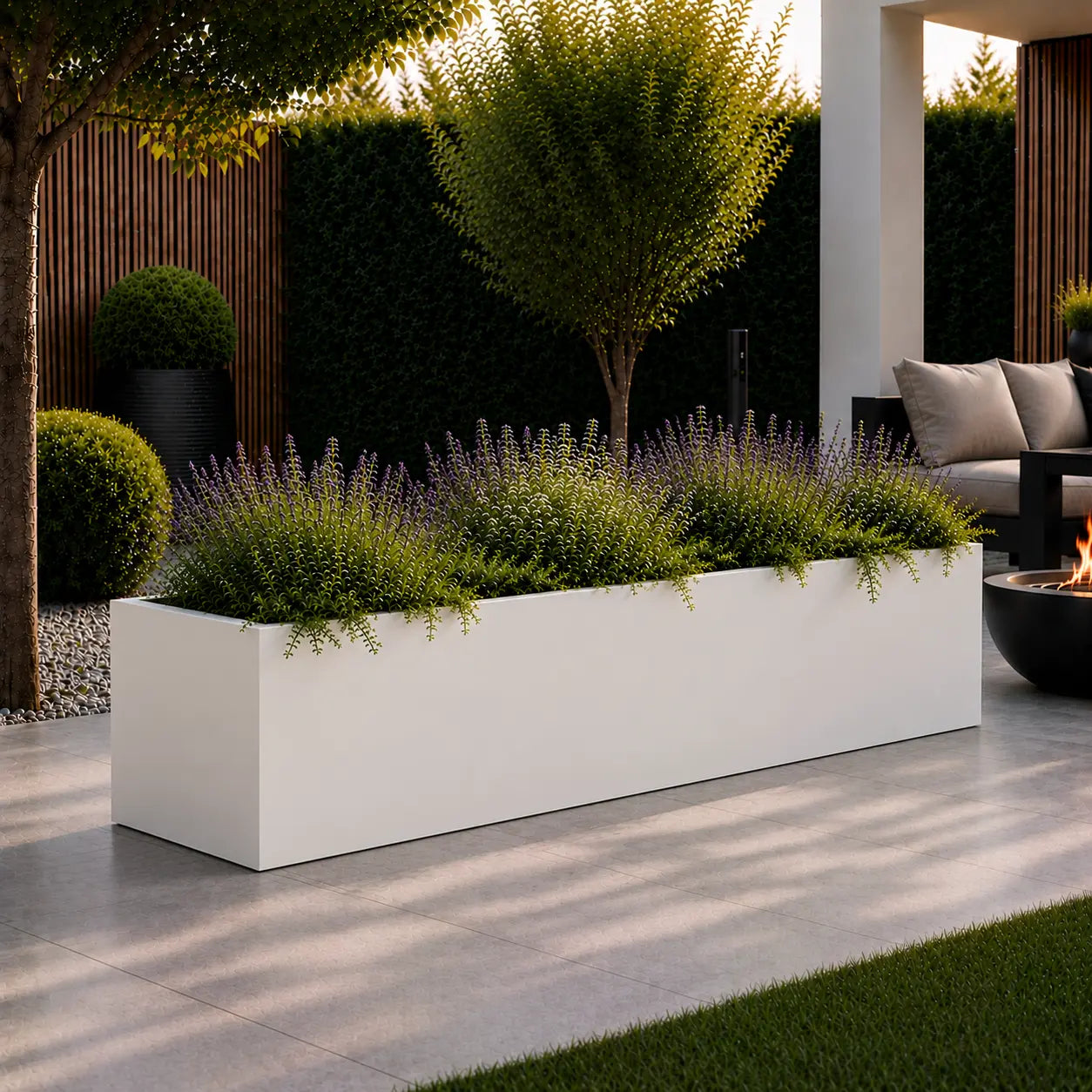 Gecoat stalen plantenbak 180x50x50