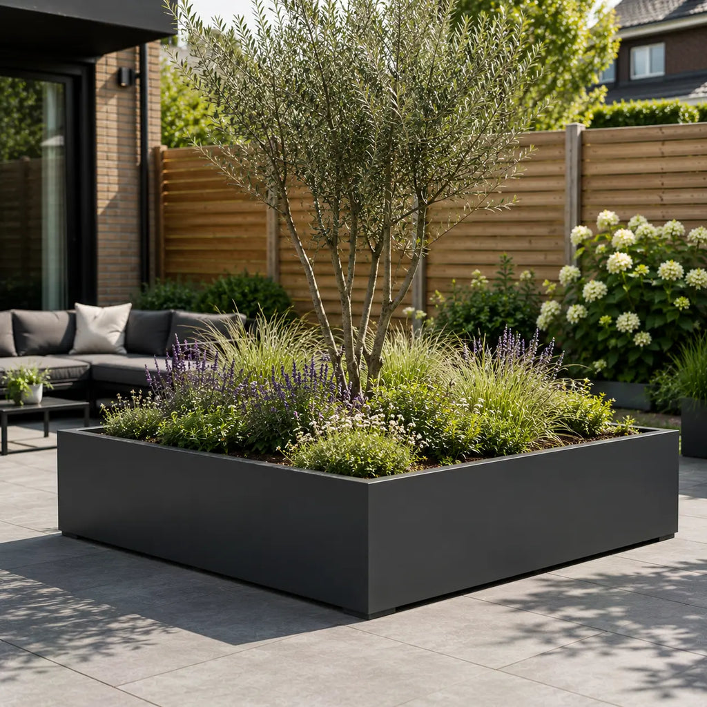 Gecoat stalen plantenbak 200x200x50