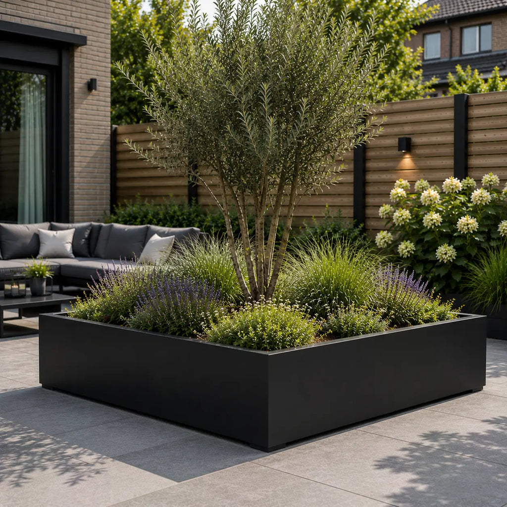 Gecoat stalen plantenbak 200x200x50