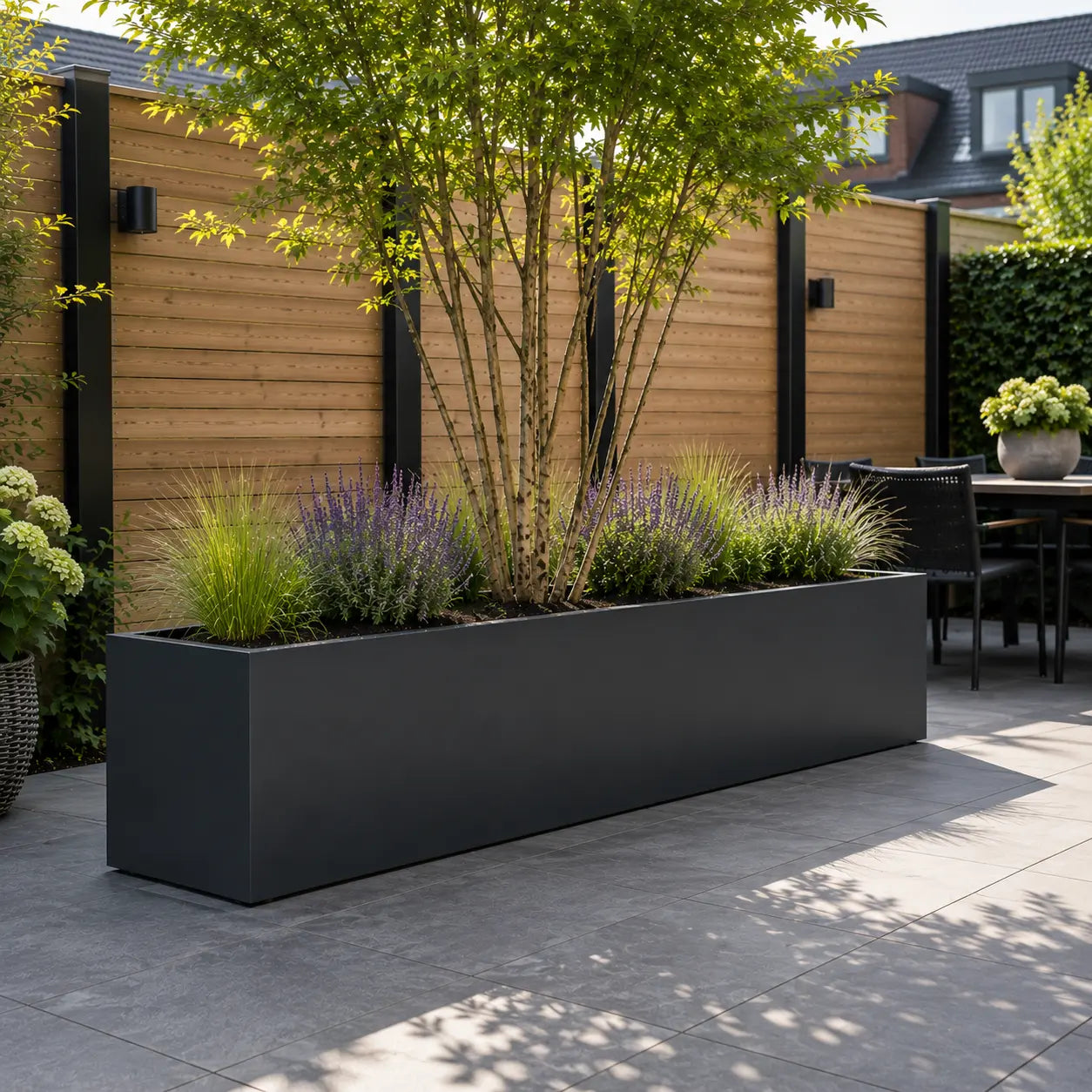 Gecoat stalen plantenbak 200x50x50