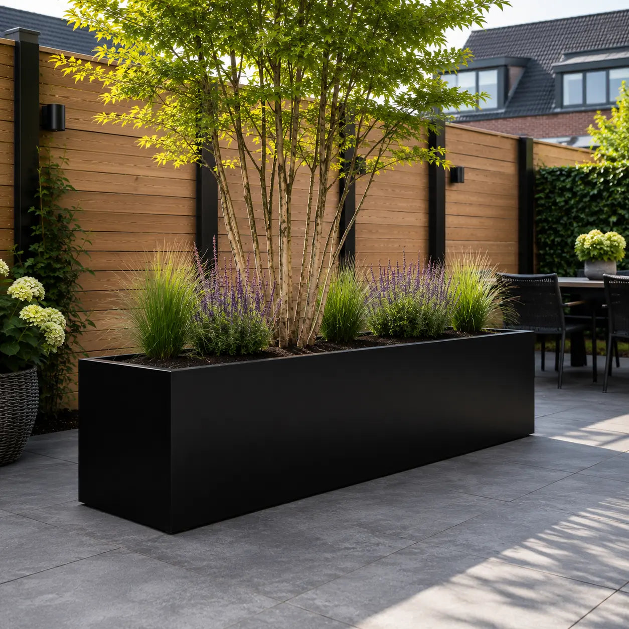 Gecoat stalen plantenbak 200x50x50