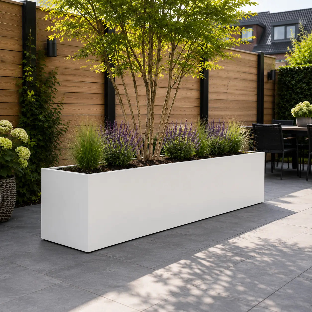 Gecoat stalen plantenbak 200x50x50